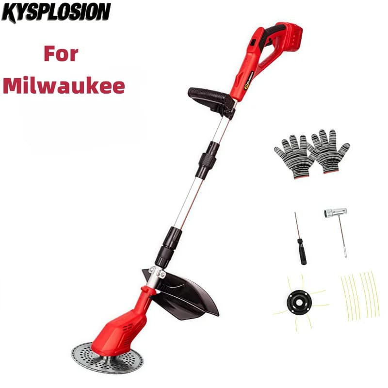 For Milwaukee M18 Cordless Lawn Mower Brushless Adjustable Length Angle Grass Trimmer Telescopic for Yard Pruning Power Tool