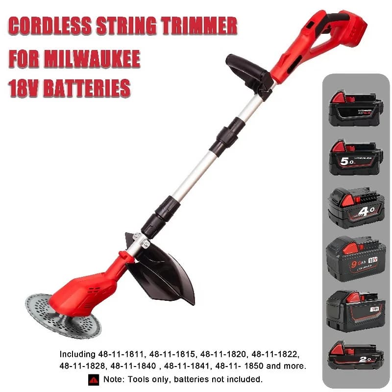 For Milwaukee M18 Cordless Lawn Mower Brushless Adjustable Length Angle Grass Trimmer Telescopic for Yard Pruning Power Tool