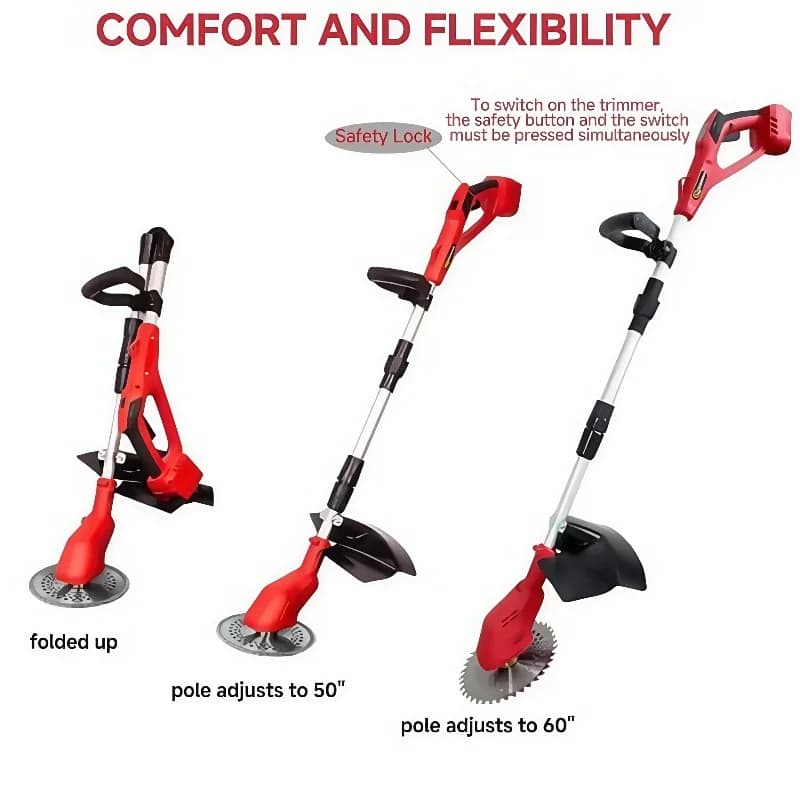 For Milwaukee M18 Cordless Lawn Mower Brushless Adjustable Length Angle Grass Trimmer Telescopic for Yard Pruning Power Tool