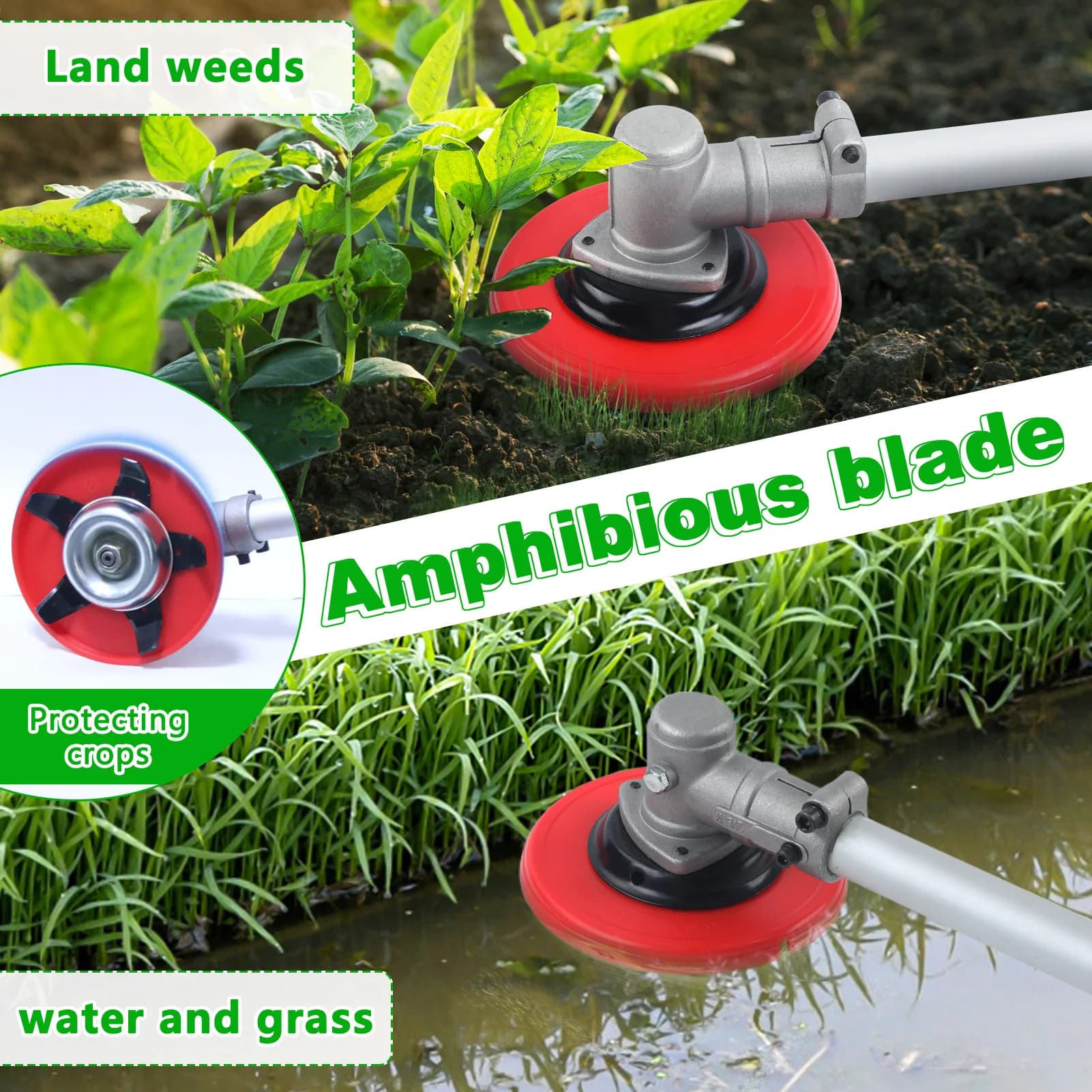 Gas Lawn Mower, 8 in 1 Weed Wacker Gas Powered 52CC 2-Cycle Hedge Trimmer String Trimmer Brush Cutter Edger Pole Saw Chainsaw